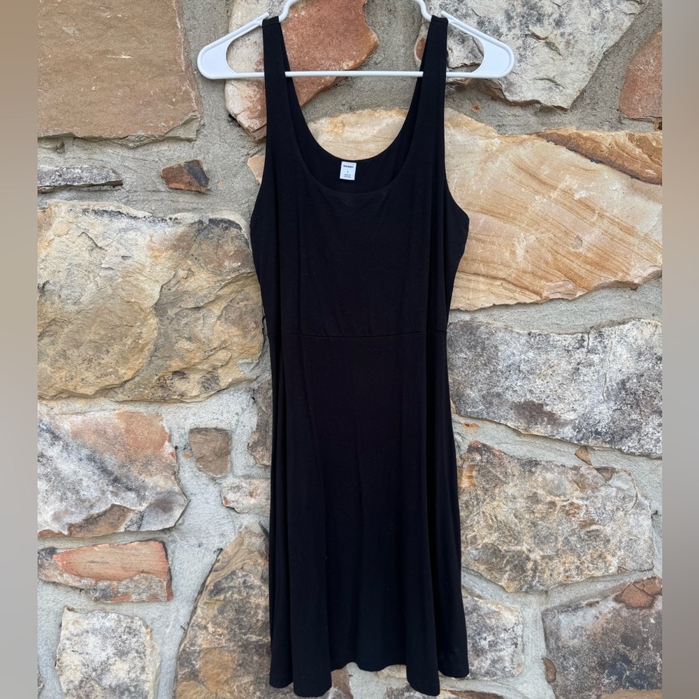 Old Navy Black Scoopneck Fit and Flare Jersey Mini Dress Small Casual Summer